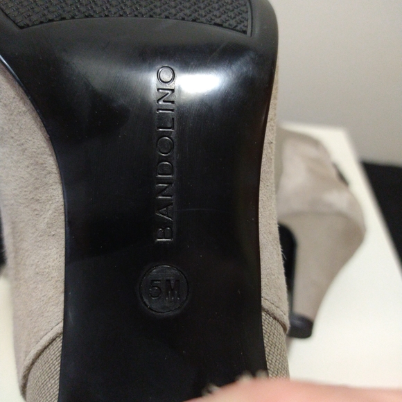 Bandolino Bari Beige Suede Kitten Ankle Booties - Picture 8 of 13